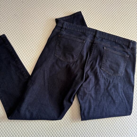 Eileen Fisher Slim Straight Jeans 16 32 Dark Wash Capsule Minimalist - Picture 3 of 5